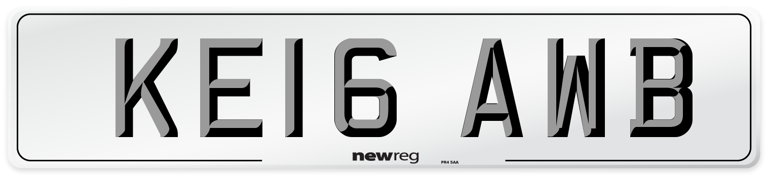 KE16 AWB Number Plate from New Reg